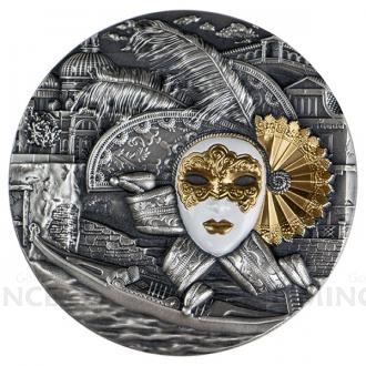 2019 - Niue 5 $ Venetian Mask - Carnival in Venice - Antique
Click to view the picture detail.