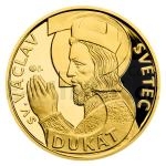 esk medaile Zlat 3-dukt sv. Vclava se zlatm certifiktem 2023 - proof