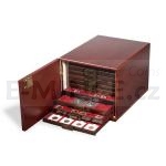 Mincovn kufky Luxusn kabinet na mincovn kazety MB - mahagon