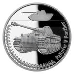 Dopravn prostedky 2023 - Niue 1 NZD Stbrn mince Obrnn technika - PzKpfw V Panther - proof