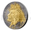 2021 - Niue 2 NZD Silver 1 oz Bullion Coin Czech Lion Ruthenium / Gold Plated - UNC (Obr. 0)