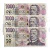 2023 - 3x Banknote 1000 CZK 2008 mit Print, Gleiche Nummer (Obr. 1)
