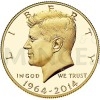 2014 - USA 50th Anniversary Kennedy Half-Dollar Gold Proof Coin (Obr. 0)