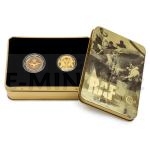 End of WWII Set of two gold coins 100th anniversary of RAF