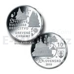Slovak Silver Coins 2010 - Slovakia 10 € - Wooden Temples in the Slovak Part of the Carpathian Arch - Proof