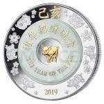 Gemstones and Crystals 2019 - Laos 2000 KIP Lunar Year of the Pig with Jade - Proof