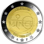 2 and 5 Euro Coins 2009 - 2 € Netherlands - 10th anniversary of Economic and Monetary Union - Unc