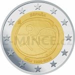 2 and 5 Euro Coins 2009 - 2 € Spain - 10th anniversary of Economic and Monetary Union - Unc