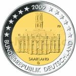2 and 5 Euro Coins 2009 - 2 € Germany - Federal state of Saarland - Unc