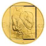 Tschechische Medailen Gold Two-Ounce Medal Jan Saudek - Life - Reverse Proof