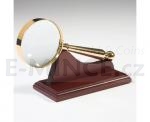 Gold-plated magnifier with wooden support