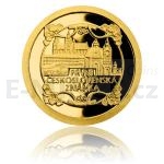 Gold coin First Stamp of Czechoslovakia - proof