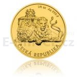 2019 - Niue 10 NZD Gold 1/4oz Coin Czech Lion 2019 - Standard