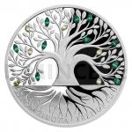 2020 - Niue 2 NZD Silver Crystal Coin - Tree of Life - Proof