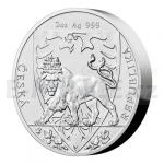 2020 - Niue 5 NZD Silver 2 oz Bullion Coin Czech Lion - Standard