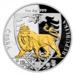 2020 - Niue 2 NZD Silver 1 oz Coin Czech Lion Partially Gilded - Number 70 Proof