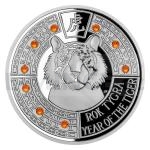 Czech & Slovak Silver Coin Crystal Coin - The Year of Tiger - Proof