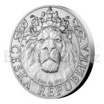 2022 - Niue 25 NZD Silver 10 oz Coin Czech Lion - Stand
