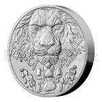 2023 - Niue 5 NZD Silver 2 oz Bullion Coin Czech Lion - UNC