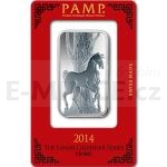 Year of the Horse 2014 Silver Bar PAMP 1 oz (Ag 999) - Lunar Horse