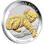 Australia 2012 - Australia 1 $ Australian Koala 1oz Silver Gilded Edition