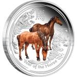 2014 - Australia 1 $ - Year of the Horse 1oz Silver Proof Coin Coloured