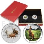 Year of the Goat 2015 2014/15 Australia - Beijing International Coin Exposition 2014 1/2oz Silver Two-Coin Set