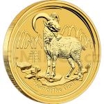 Gold 1/10 oz 2015 - Australia 15 AUD Lunar Series II Year of the Goat 1/10 oz Au