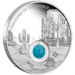 World Coins 2015 - Australia 1 $ Treasures of the World - North America / Turquoise - Proof