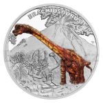 Urzeit 2024 - Niue 1 NZD Silver Coin Prehistoric World - Brachiosaurus - Proof