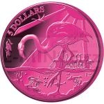 Unique and Inovative Concepts 2015 - Virgin Islands 5 $ - Flamingo Pink Titanium Coin - BU