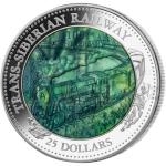 2016 - Cook Islands 25 $ Trans-Siberian Railway with Mother of Pearl - Proof