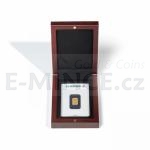 Gold 31.1 g (1 oz) VOLTERRA presentation case for 1 embossed gold bar in blister packaging, mahagony