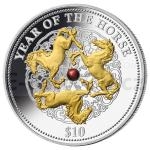 2014 - Fiji 10 $ - Year of the Horse Gold and Pearl - Proof