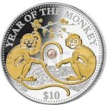 2016 - Fiji 10 $ Year of the Monkey Lunar Pearl Series - Proof