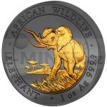 World Coins Silver Coin with Ruthenium 1 oz Golden Enigma 2016 Elephant