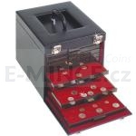 Coin Boxes MB  CARGO MB DELUXE Leatherette Black Coin Case for 10 Coin Boxes