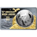 2019 - USA 50th Anniversary Moon Landing - Curved Coin Bar Premium Set - Black Proof