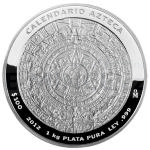2012 - Mexico 100 $ - Aztec Calendar 1 Kilo Silver - prooflike