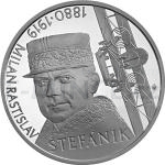 Establishment of Czechoslovakia 2019 - Slovakia 10 € 100th Anniversary of the Death of Milan Rastislav Stefanik - UNC
