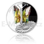 2016 - Niue 5 NZD Silver Coin CRYSTAL COIN - Good Luck - Proof