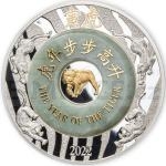 Gemstones and Crystals 2022 - Laos 2000 KIP Lunar Year of the Tiger with Jade - Proof