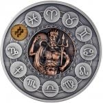 Lunar Calendar - Zodiac 2020 - Niue 1 $ Zodiac Signs - Aquarius - Antique Finish