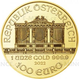 2022 - Austria 100 EUR Wiener Philharmoniker 1 Oz Gold
Click to view the picture detail.