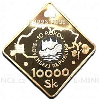 2003 - Slovakia 10000 SK 10th Anniversary of Slovak Republic - proof
Click to view the picture detail.
