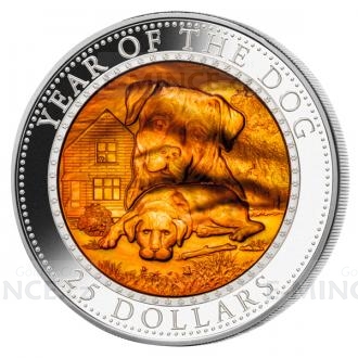  2018 - Solomon Islands 25 $ Year of the Dog with Mother of Pearl - Proof
Click to view the picture detail.