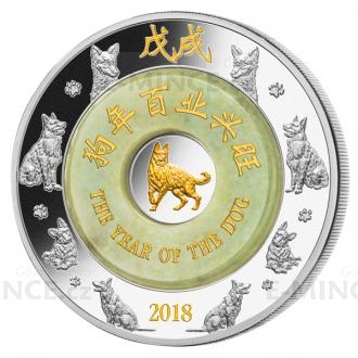 2018 - Laos 2000 KIP Lunar Year of the Dog with Jade - Proof
Click to view the picture detail.