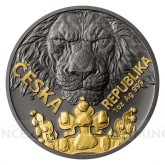 2023 - Niue 2 NZD Silver 1 Oz Bullion Coin Czech Lion Black Platinum / Gold Plated - UNC
Click to view the picture detail.
