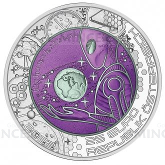 2022 - Austria 25 € Silver Niobium Coin Extraterrestrial Life / Leben im All - BU
Click to view the picture detail.