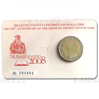 2008 - 2 € Slovenia - Primož Trubar Coin Card - BU
Click to view the picture detail.